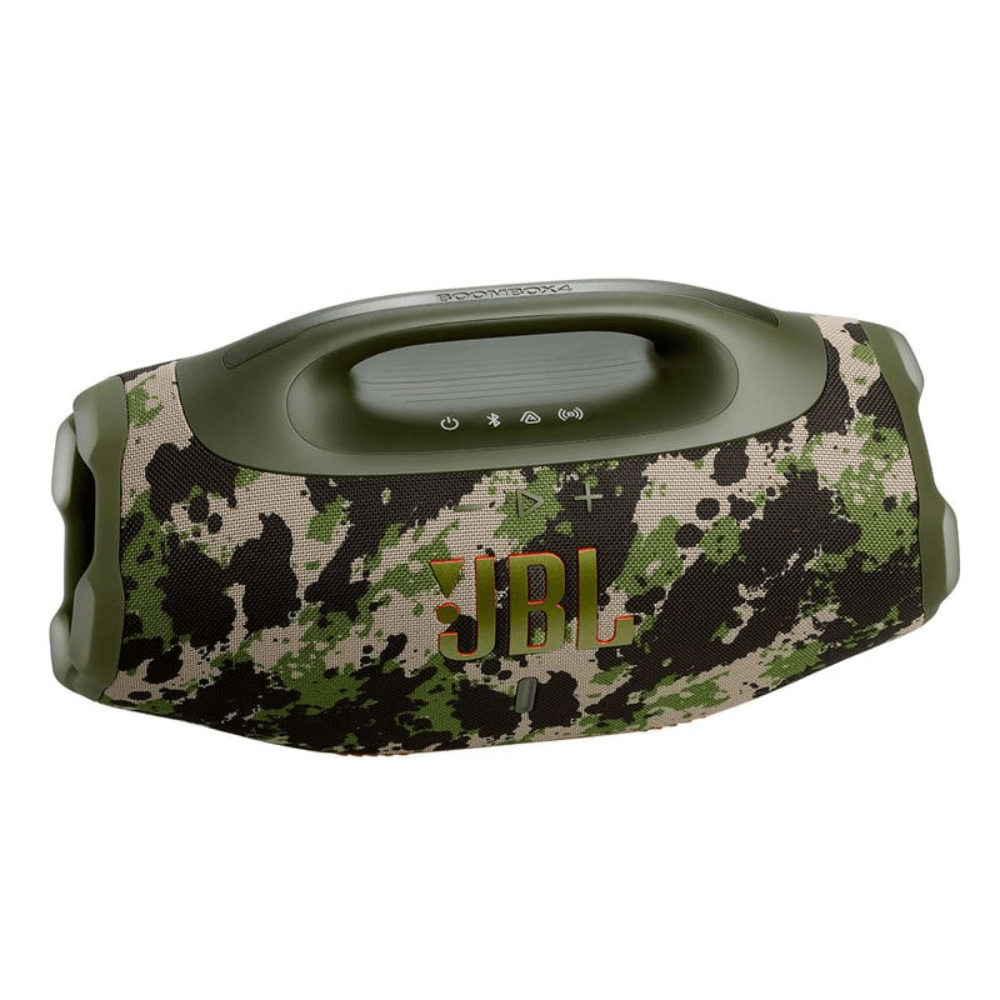Imagen 2 del producto Parlante Bluetooth JBL Boombox 4, 4 altavoces, resistente al agua IP68, hasta 28 horas de reproducción, Camuflado