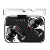 Audifonos bluetooth True Wireless Decibel TW985, cancelación de ruido, resistente al agua IPX4, batería 40 horas con estuche de carga, transparente