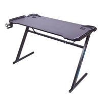 Mesa gamer Coolbox T4G Gaming con luces RGB, portavasos y soporte para audífonos, 120x 60 cm, negro