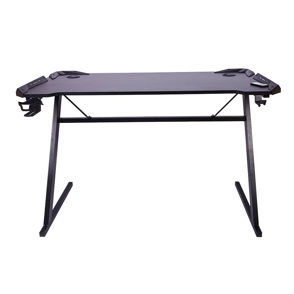 Imagen 2 del producto Mesa gamer Coolbox T4G Gaming con luces RGB, portavasos y soporte para audífonos, 120x 60 cm, negro