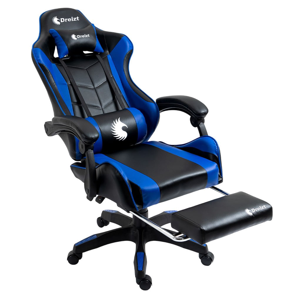 PREVENTA: Silla Gamer ergonómica Dreizt Shine Series, máx 120 kg, soporte lumbar, inclinación 155°, azul