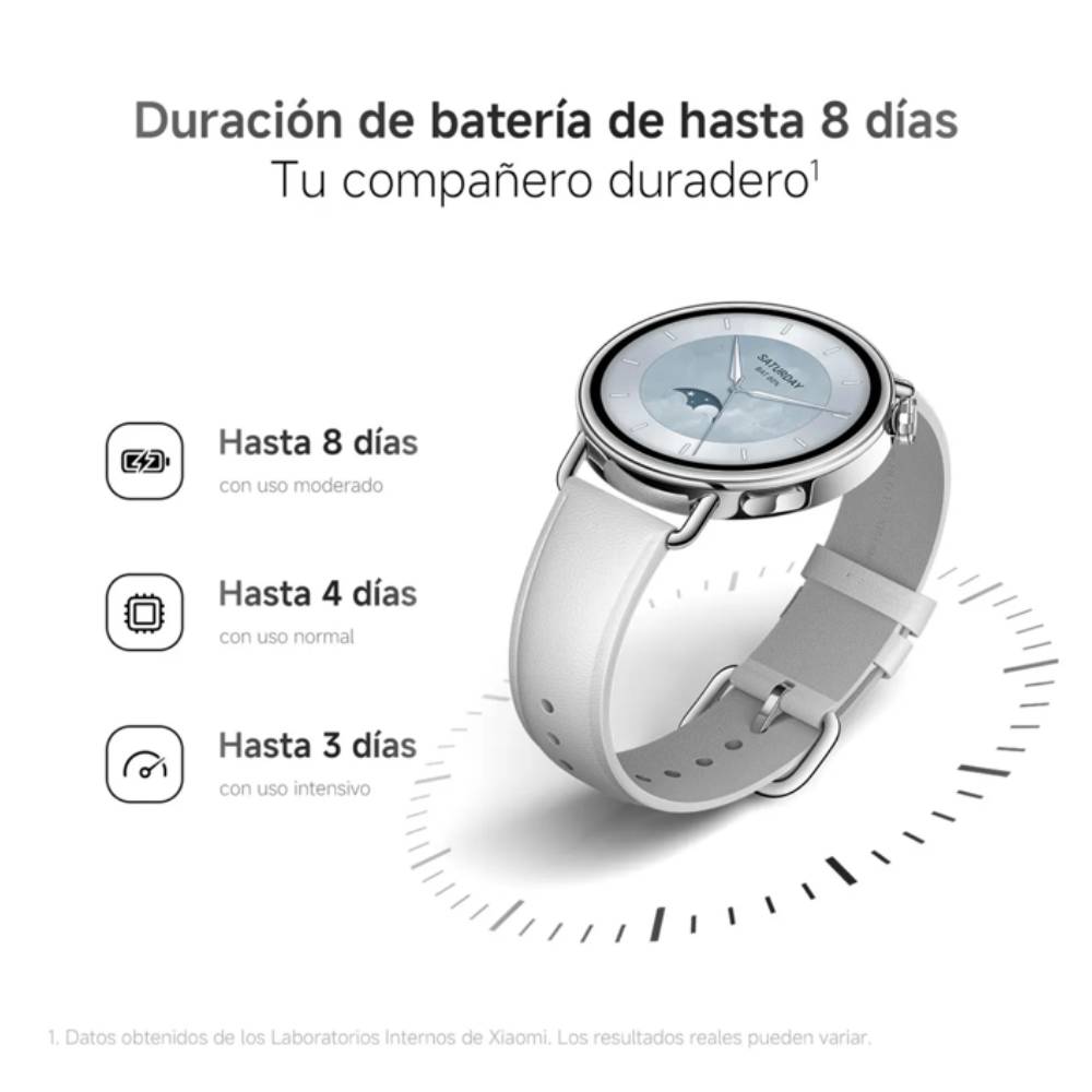 Imagen 2 del producto Smartwatch Xiaomi S4 pantalla 41mm/AMOLED, GPS, resistente al agua 5ATM, batería hasta 8 días, verde menta