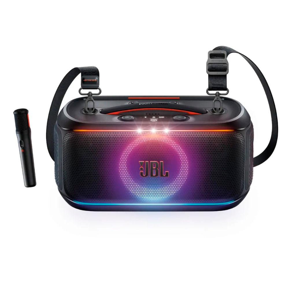Imagen 2 del producto Parlante Bluetooth JBL PartyBox On-The-Go 2 100W, resistente al agua IPX4, hasta 15 horas de reproducción, negro + 1 micrófono