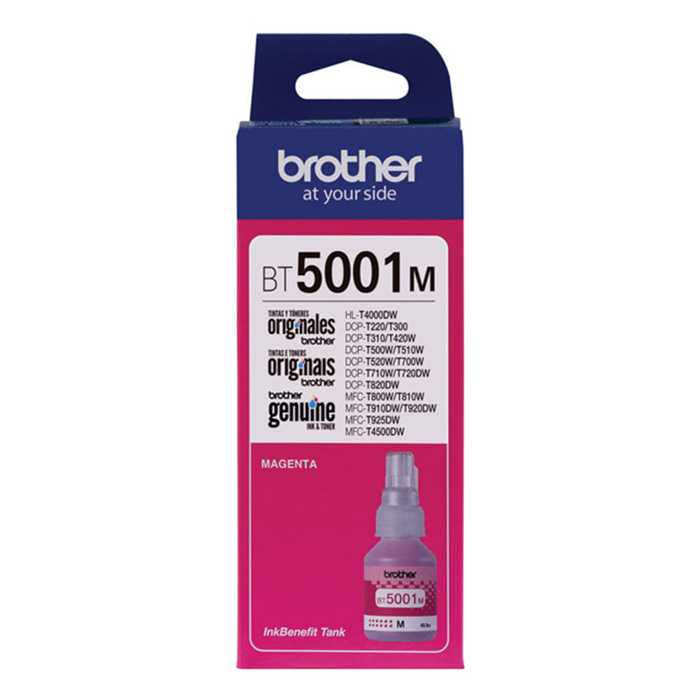 Tinta Brother BT5001M magenta rinde hasta 5000 páginas