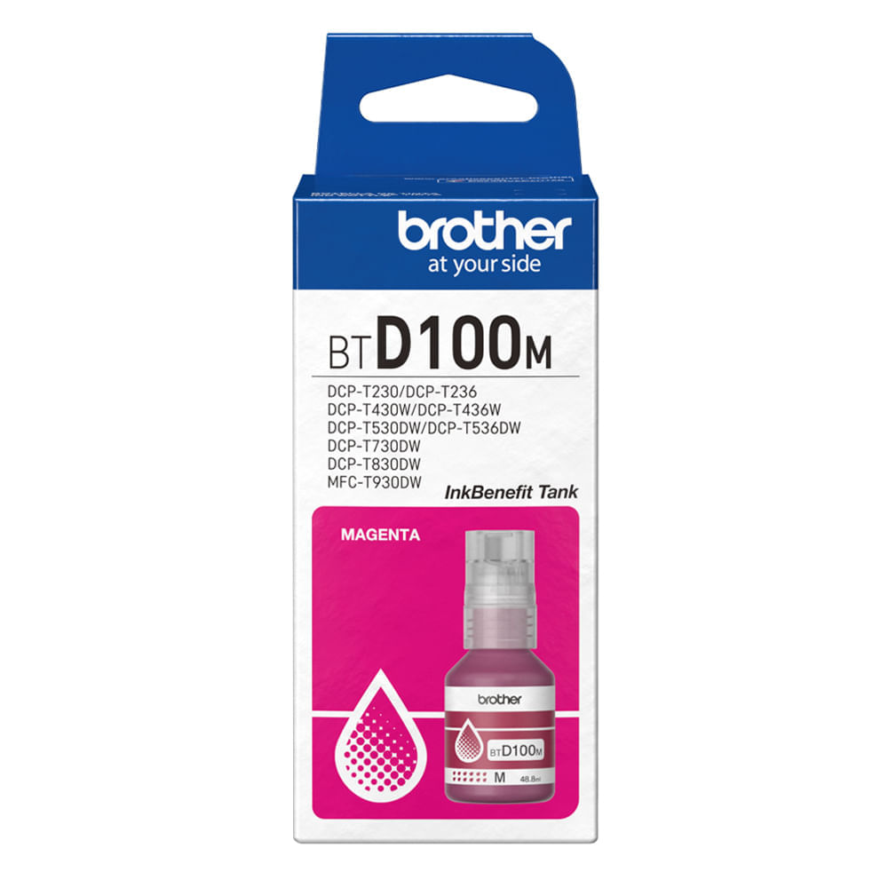 Tinta Brother BTD100M magenta rinde hasta 5000 páginas