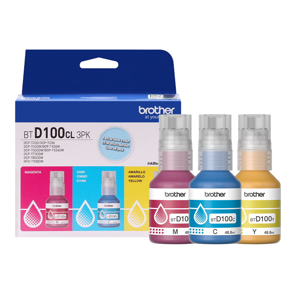Imagen 2 del producto Pack de tintas de colores  BTD100CL3PK rinde hasta 5000 páginas c/u