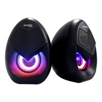 Parlante gamer para pc ArgomTech Combat SPL62 ARG-SP-1062BK, 2.5 W x2, USB/AUX de 3.5 mm, estéreo, iluminación LED, negro