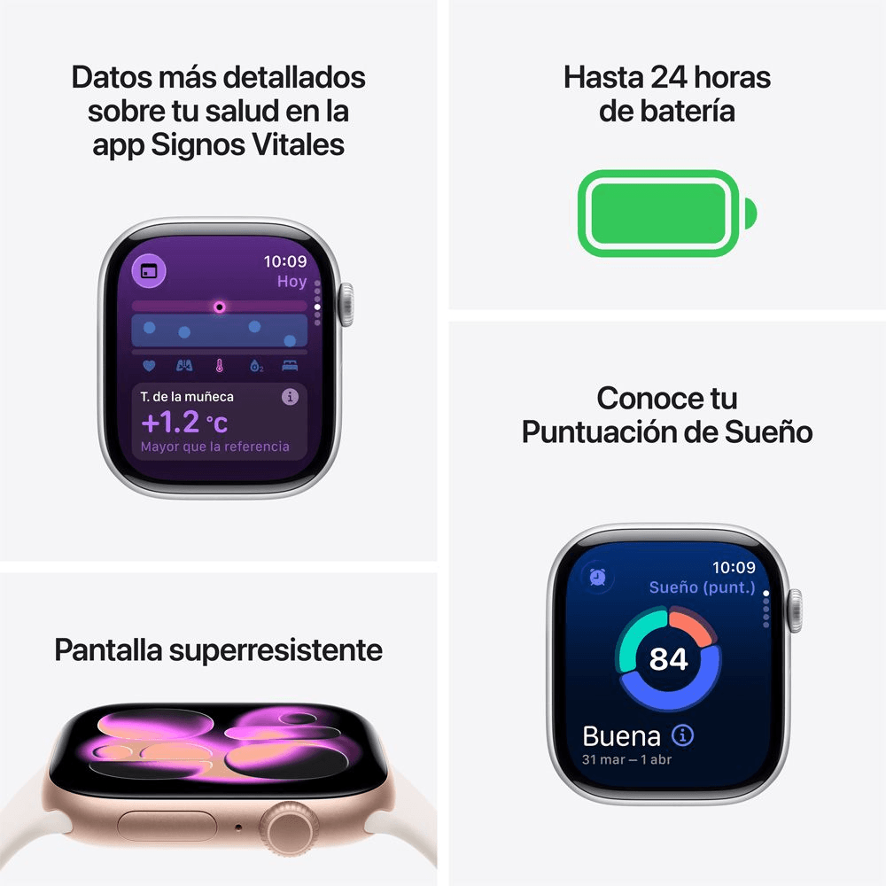Imagen 2 del producto Apple Watch Series 11 46 mm/OLED, llamadas, bluetooth, GPS, resistencia al agua, batería hasta 24 horas, Talla M/L, negro