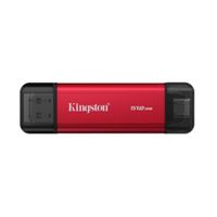 SSD externo Kingston SPSD 512 GB, Dual USB-A/C, USB 3.2, Gen 2, hasta 1050MB/s, rojo
