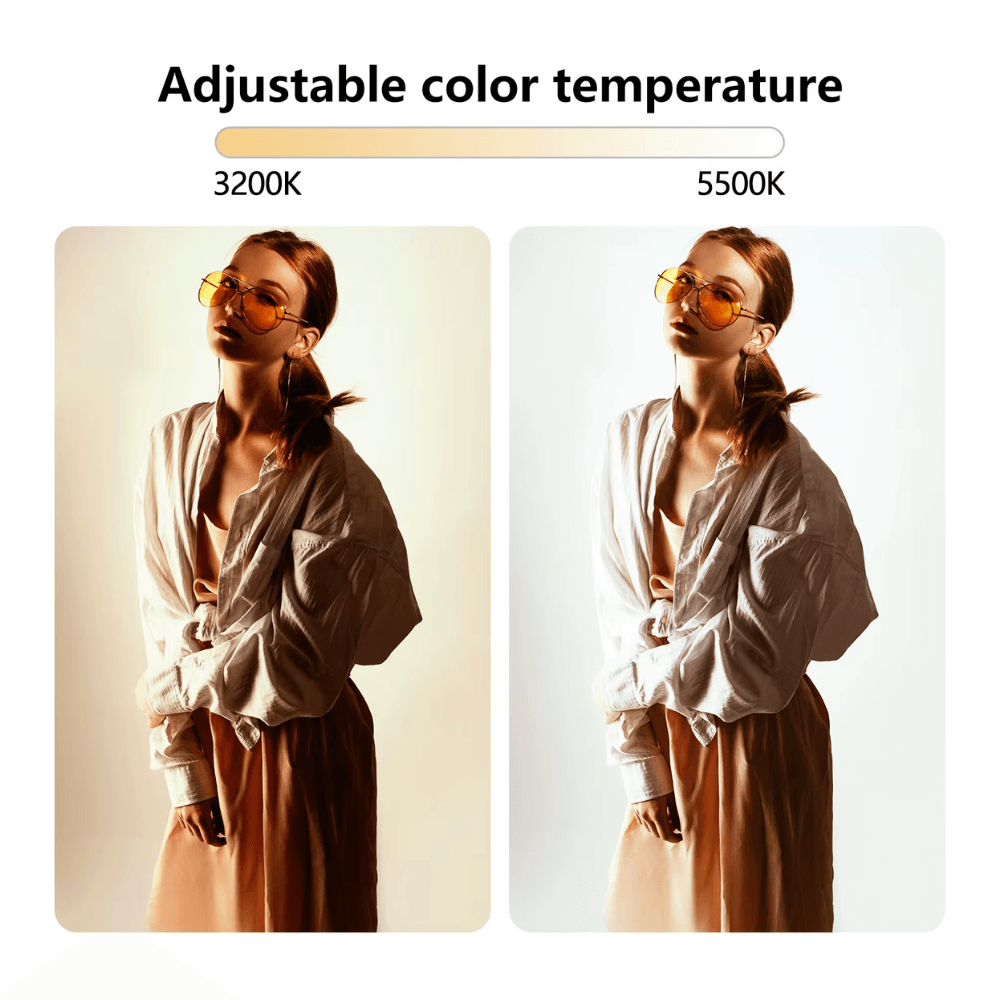 Imagen 2 del producto Kit de iluminación Yongnuo YN300III con 2 paneles LED, temperatura ajustable 3200K–5500K, CRI 90+, parantes y cable corriente