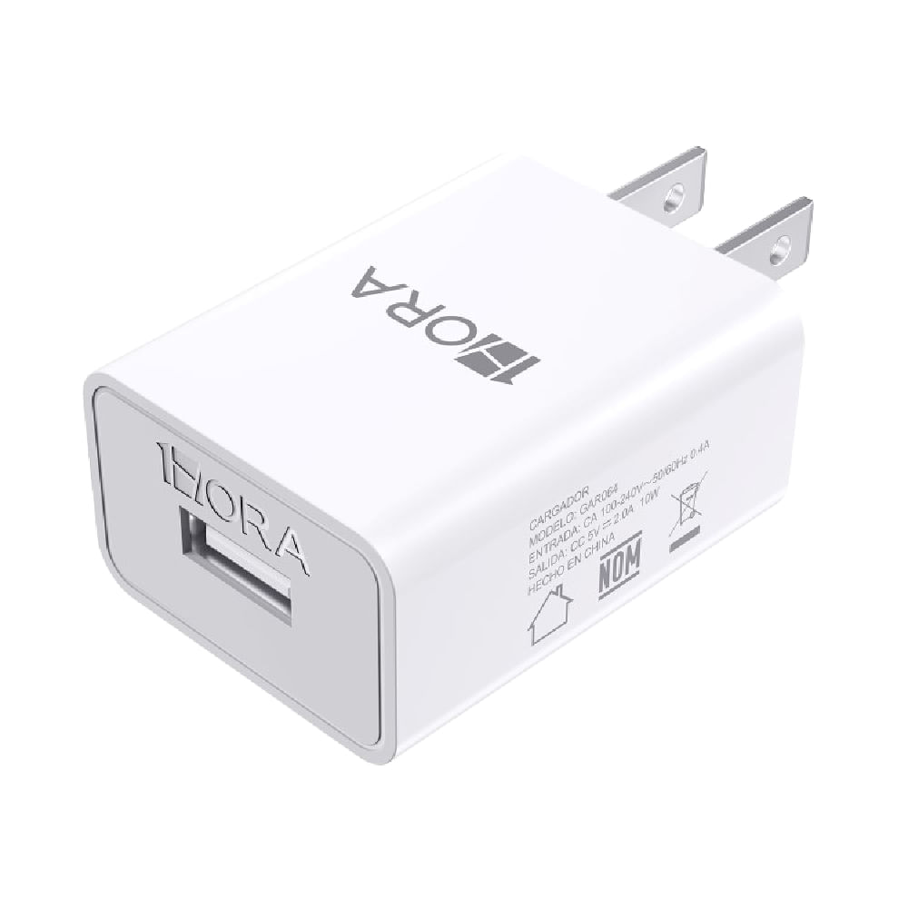 Cargador de pared 1Hora,  5V-2A, 10W, blanco
