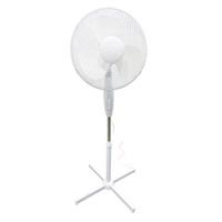 Ventilador de pedestal Westminster 16"", 45W, altura regulable, 3 velocidades, blanco