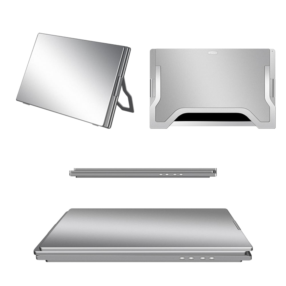 Imagen 2 del producto Monitor extensor de pantalla portátil Pixelled 16"", Full HD, USB y USB-C para laptop, plateado