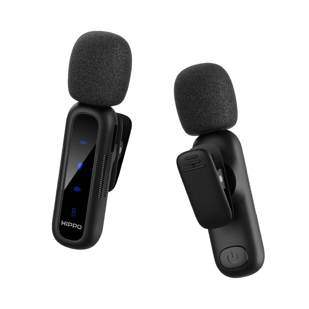 Imagen 2 del producto Micrófono inalámbrico Lavalier Hippo M47C, 2 micrófonos, conexión USB tipo-C, negro