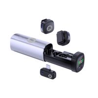 Micrófono inalámbrico Lavalier Hippo M42, 2 micrófonos, micrófono con estuche, conexión USB tipo-C, negro