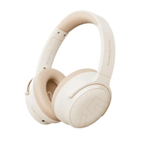 Audífonos con cancelación de ruido SoundPeats Space Pro, micrófono incorporado, máx. 151 horas, control de música y llamadas, beige