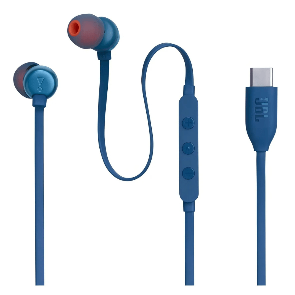 Audífonos in ear con micrófono JBL Tune 310C, sonido pure bass, conector tipo c, control 3 botones, azúl