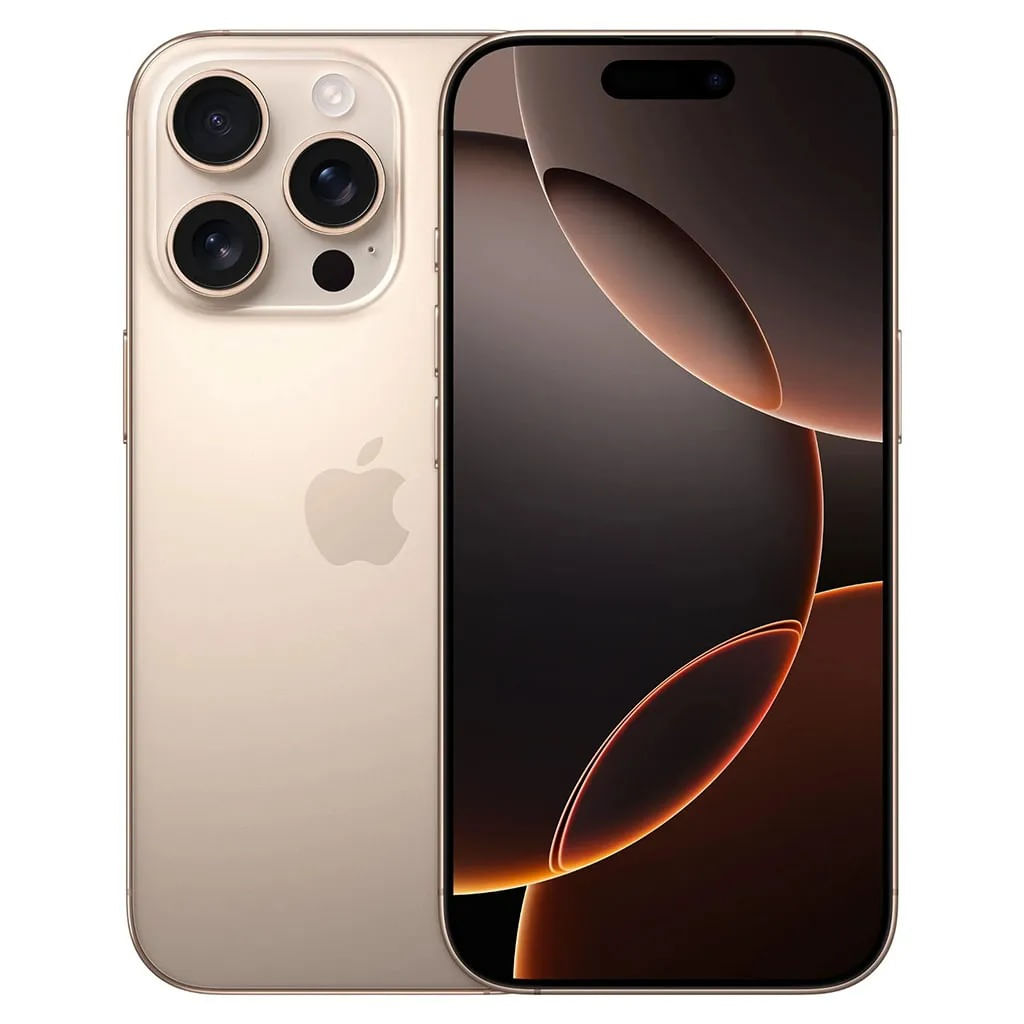 iPhone 16 Pro 128GB, 8GB RAM, cámara trasera 48MP y frontal 12MP,  6.3" , desert