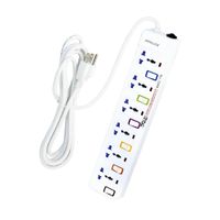 Supresor de pico Opalux OP-E106, 6 tomas, switch individuales, 3m