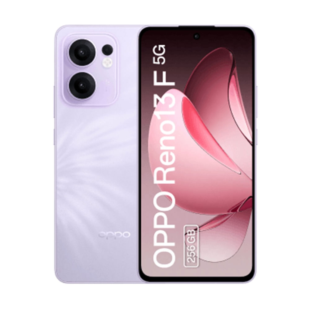 Imagen 1 del producto Oppo Reno 13F 5G 256GB, 12GB ram, cámara principal 50MP+8MP +2MP, frontal 32 MP, 6.67, morado