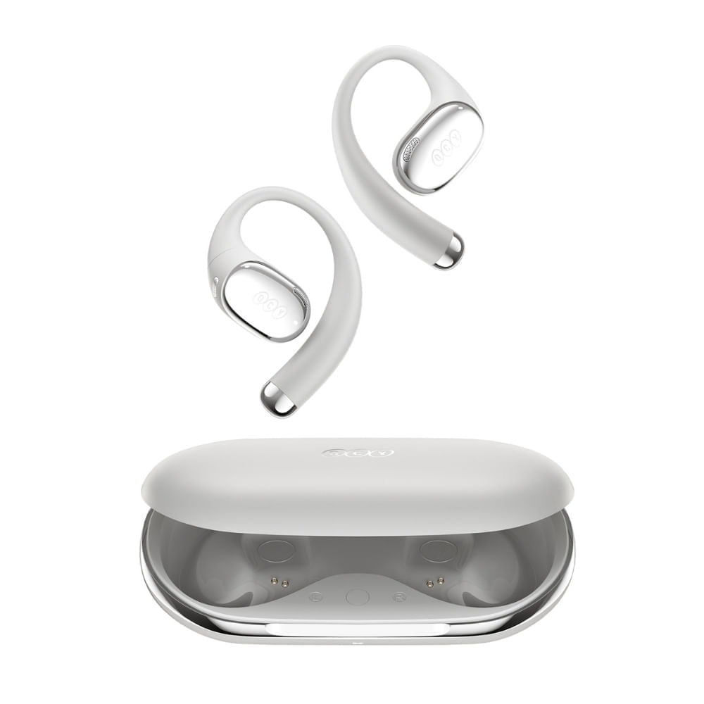 Audífonos bluetooth True Wireless QCY Crossky R70,  resistente al agua IPX5, duración máx. 52 horas con estuche, blanco