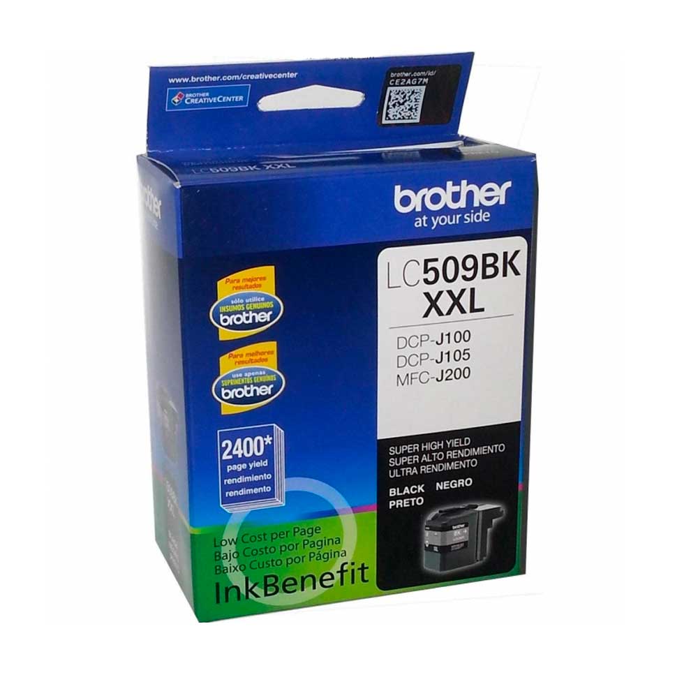 Cartucho Brother LC-509bk, negro, rinde hasta 2400 páginas
