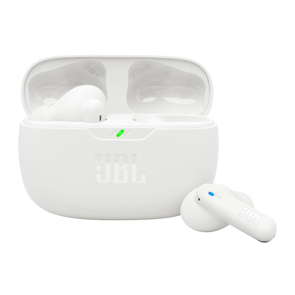 Audífonos bluetooth True Wireless JBL Wave Beam 2, cancelación de ruido, resistente al agua IP54, duración máx. 40 horas con estuche, blanco