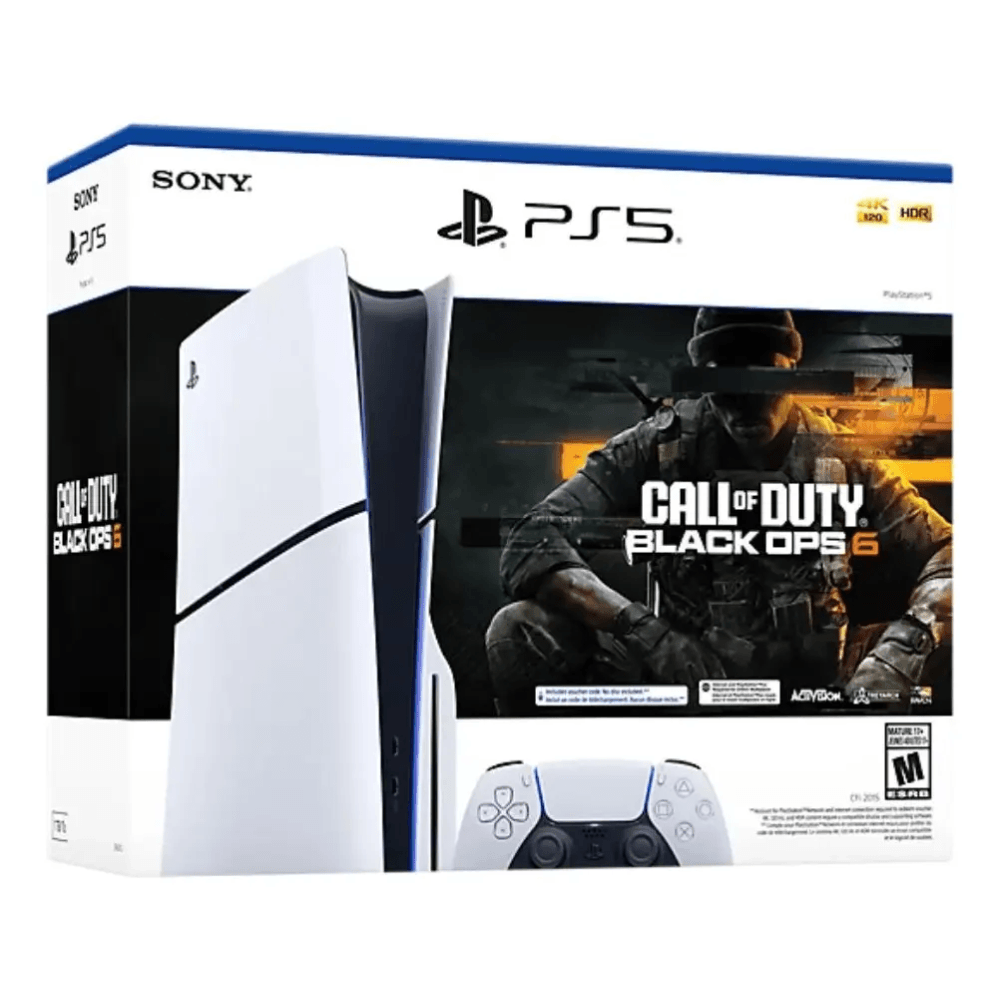 Imagen 1 del producto Consola PlayStation 5 Slim con lector de disco, 1TB, mando DualSense + Call of Duty: Black Ops 6