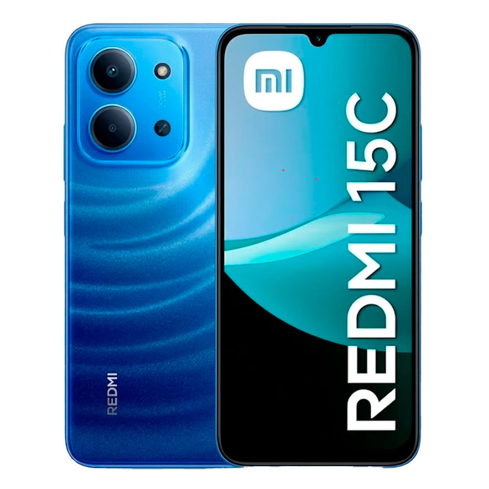 Celular Xiaomi Redmi 15C 128GB, 4GB RAM, cámara trasera 50MP y frontal 8MP, 6.9", azul