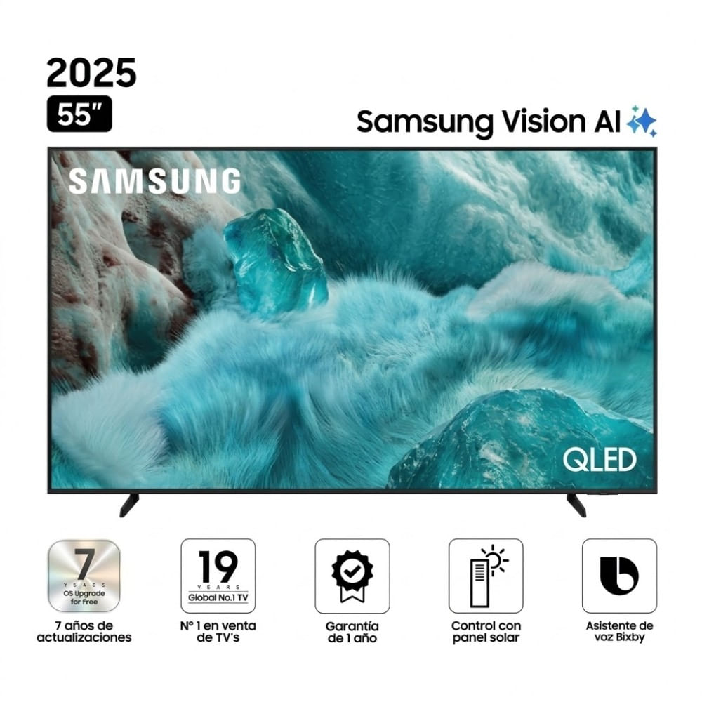 Imagen 2 del producto Smart TV Samsung 55"" 4K UHD, QLED, Visión AI, sistema Tizen integrado, QN55Q7FAAGXPE, 2025