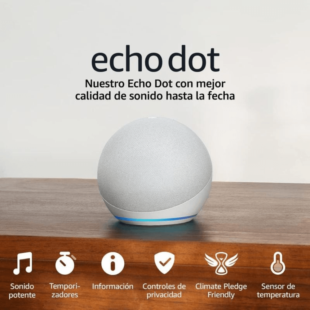 Imagen 2 del producto Parlante inteligente Amazon Alexa Echo Dot 5ta generación, control de voz Alexa, Wi-Fi, bluetooth, blanco