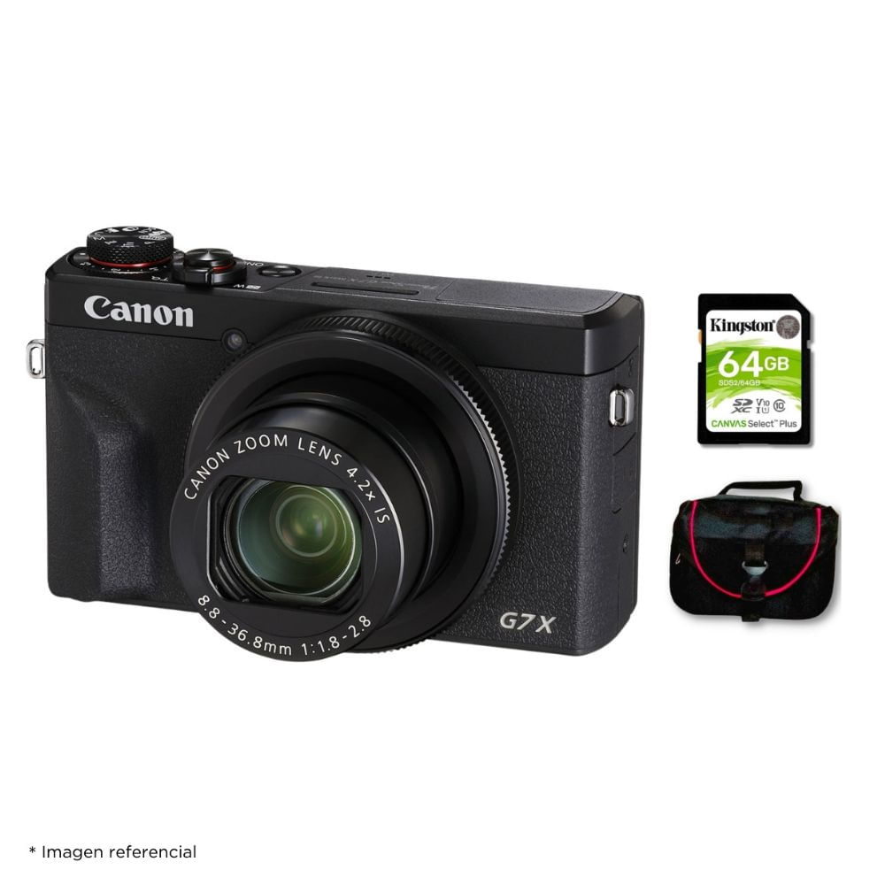 Imagen 1 del producto Cámara compacta Canon Powershot G7 X Mark III + Kit Básico