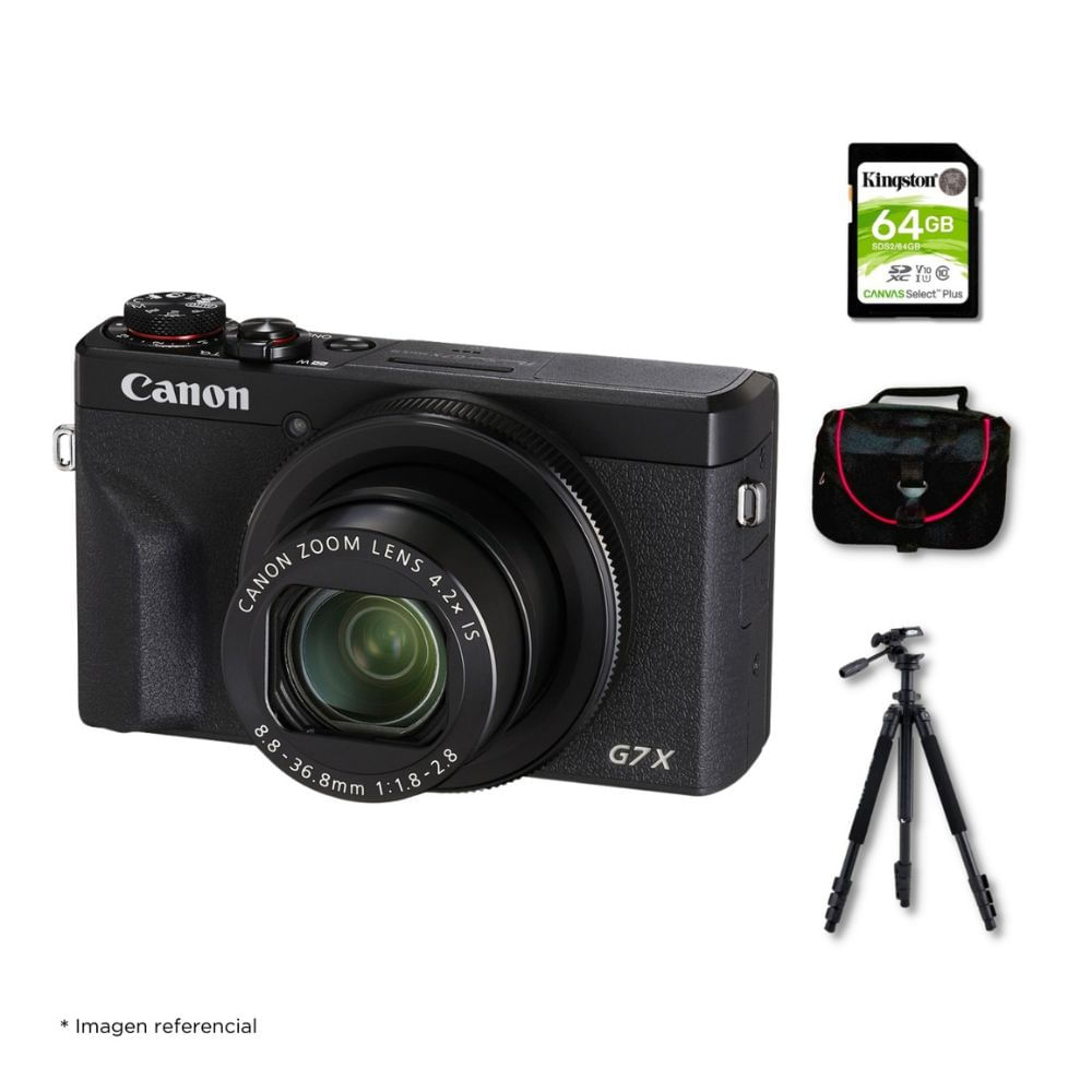 Imagen 1 del producto Cámara compacta Canon Powershot G7 X Mark III + Kit Deluxe