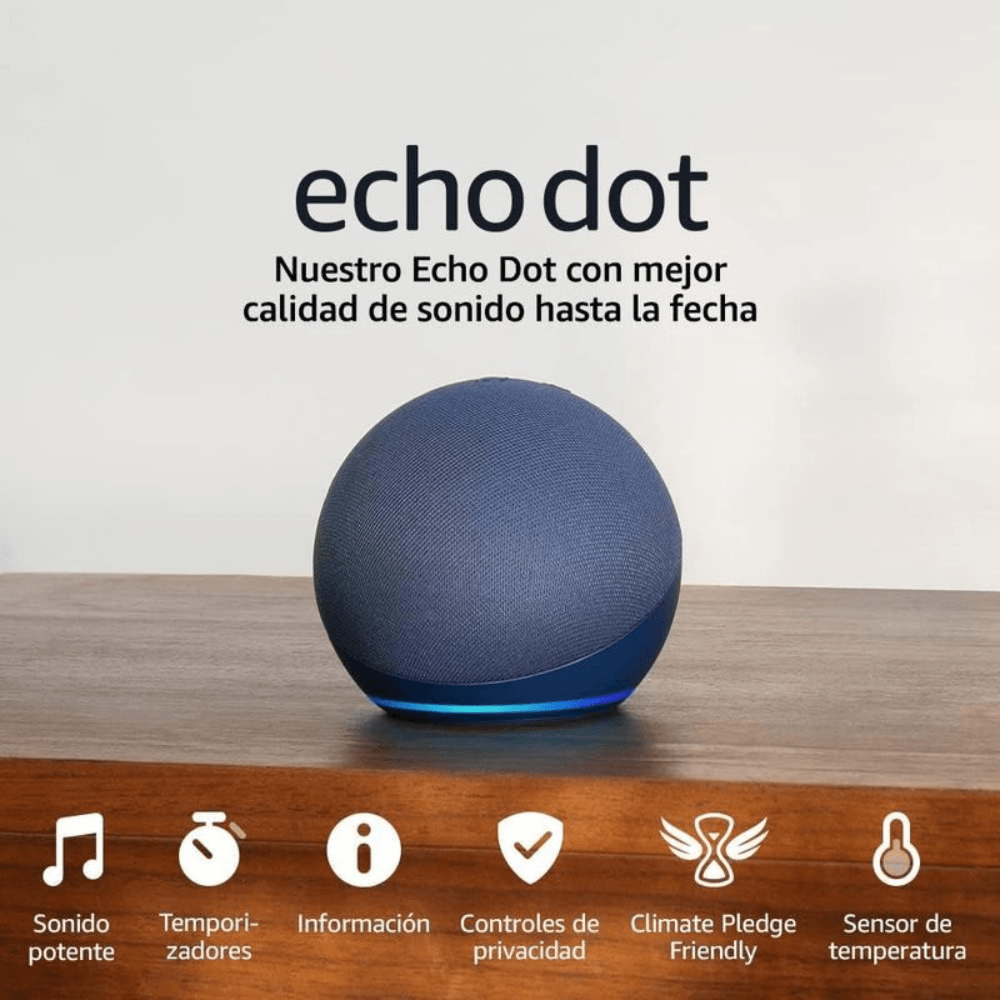 Imagen 2 del producto Parlante inteligente Amazon Alexa Echo Dot 5ta generación, control de voz Alexa, Wi-Fi, bluetooth, azul