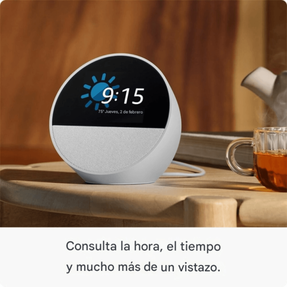 Imagen 2 del producto Parlante inteligente Amazon Alexa Echo Spot, control de voz Alexa, Wi-Fi, bluetooth, blanco