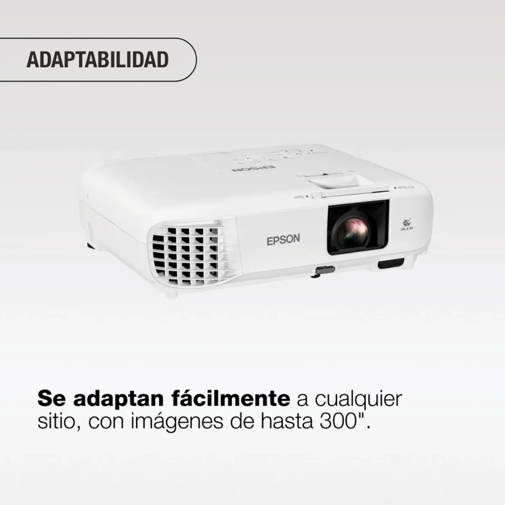 Imagen 2 del producto Proyector Epson PowerLite E24, 3600 lúmenes, XGA (1024 x 768), proyección 30""-350"" aprox., HDMI USB VGA,  blanco