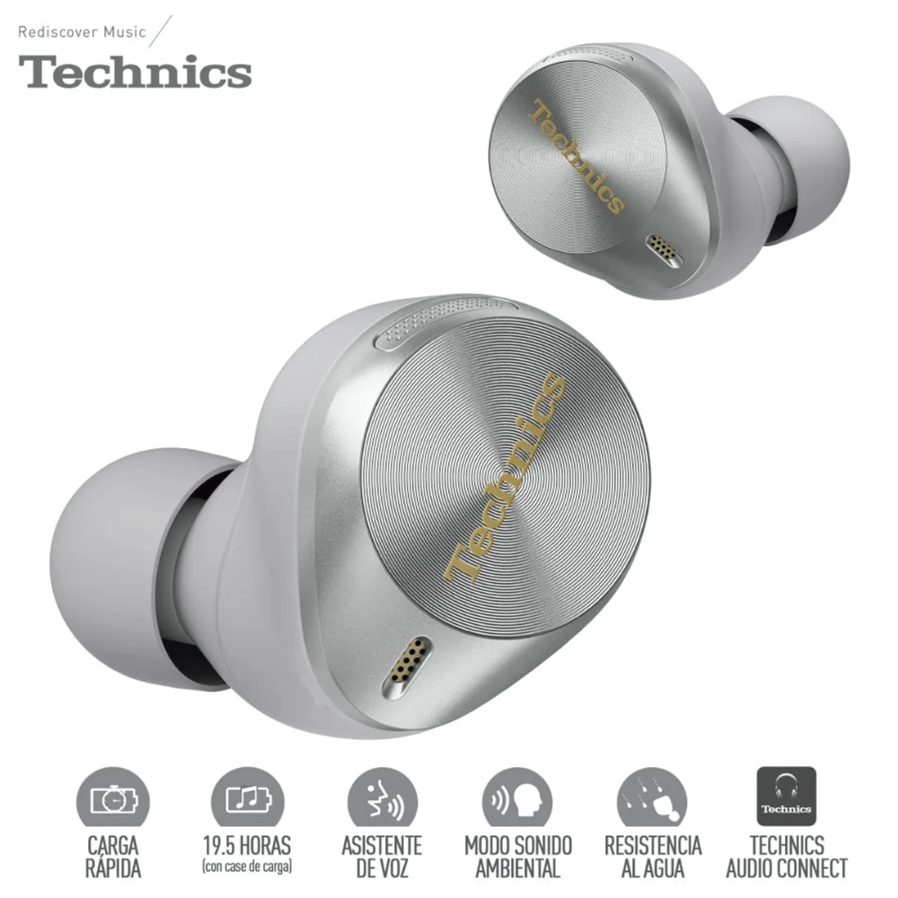 Imagen 2 del producto Audifonos Inalámbricos Cancelación de ruido AZ80 Technics IPX4 Comandos de Voz Silver