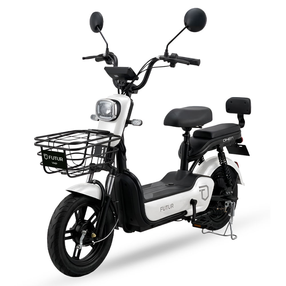 Bicimoto eléctrica Futur Oxen 14", autonomía 35km, vel. 25km/h, 350W, blanco