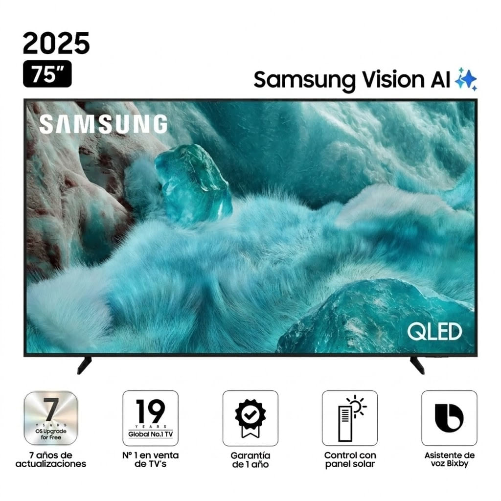 Imagen 2 del producto Smart TV Samsung 75"" 4K UHD, QLED, Visión AI, sistema Tizen integrado, QN75Q7FAAGXPE, 2025