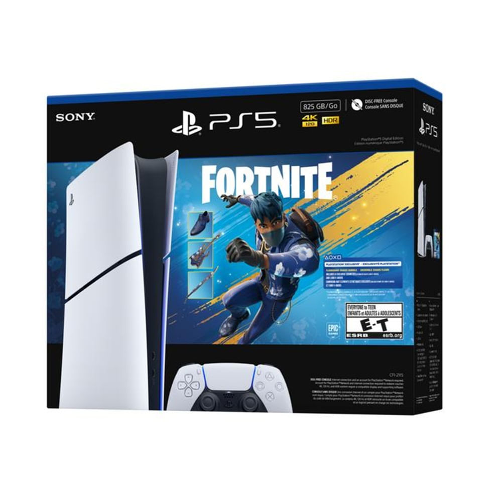 Consola PlayStation 5 Slim, 825 GB, mando DualSense + Bundle Fornite