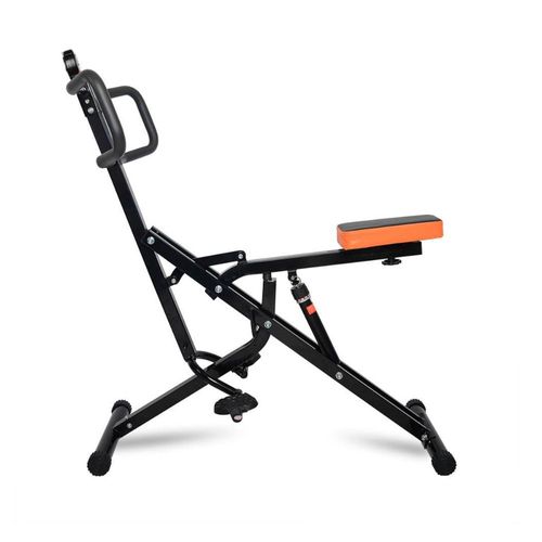 Máquina sport fitness para abdominales, con pistón graduable 12 niveles, contador digital portátil, negro