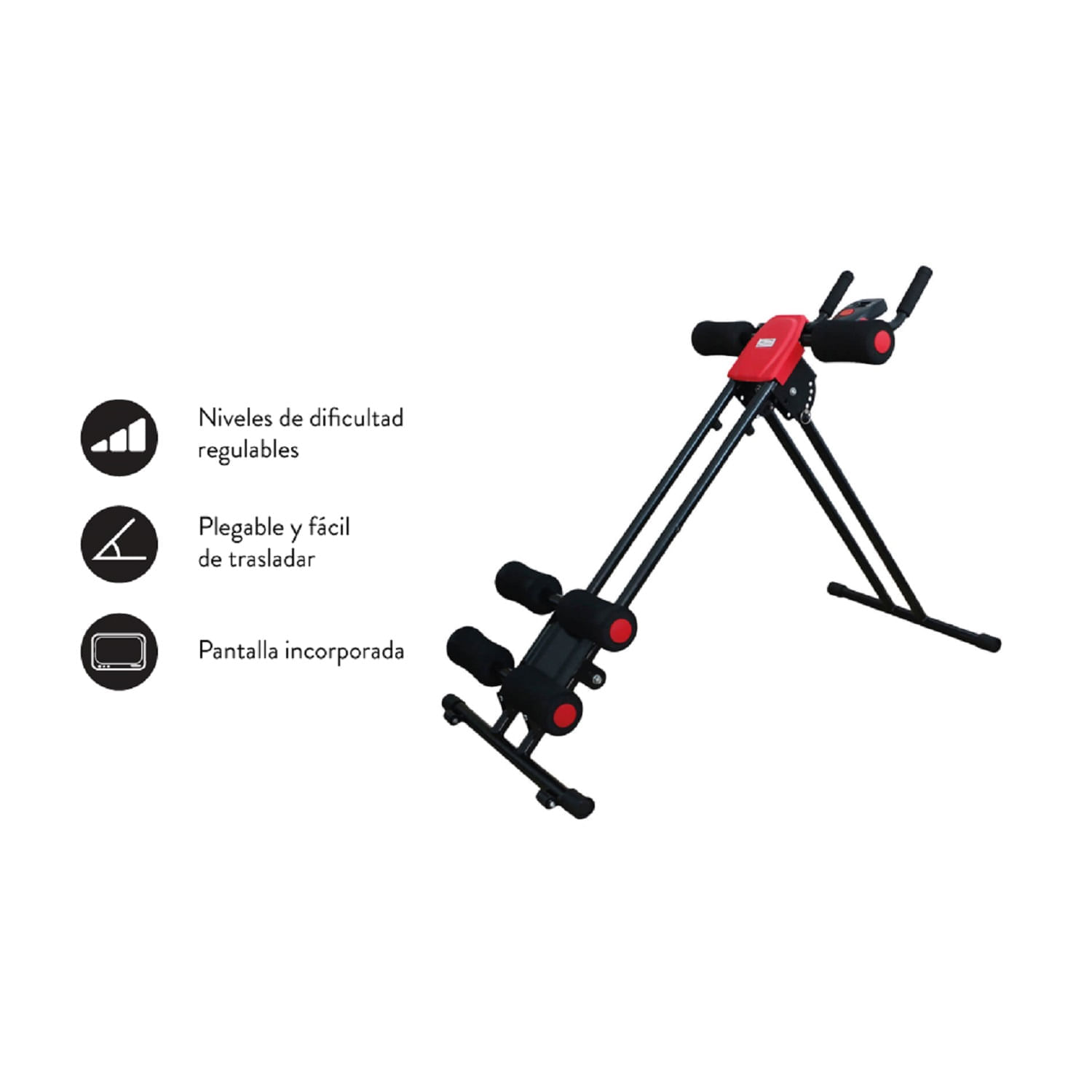 Imagen 2 del producto Máquina abdominales AB cruncher, peso máx. 120 kg, acero, asiento plegable, negro