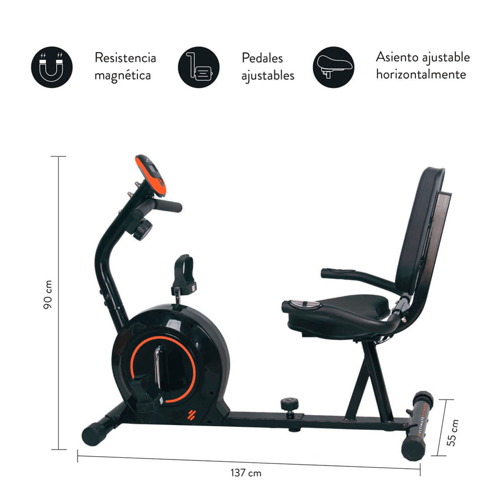 Imagen 2 del producto Bicicleta estática R200 Pro, magnética, 8 niveles de resistencia, frenos magnéticos, negro