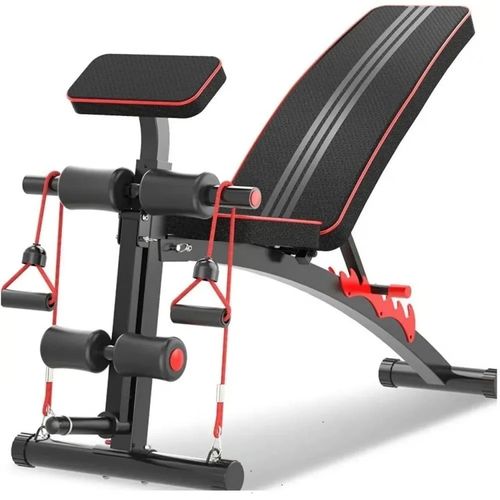 Banca multifuncional, Sport Fitness, ligas, porta discos, entrena con estilo, negro