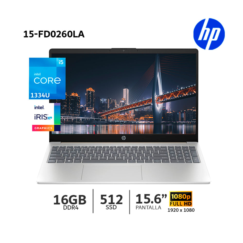 Imagen 2 del producto Laptop HP 15-FD0260LA 15.6"", Intel Core 5, 512GB SSD, 16GB RAM, dorado cálido/plata natural