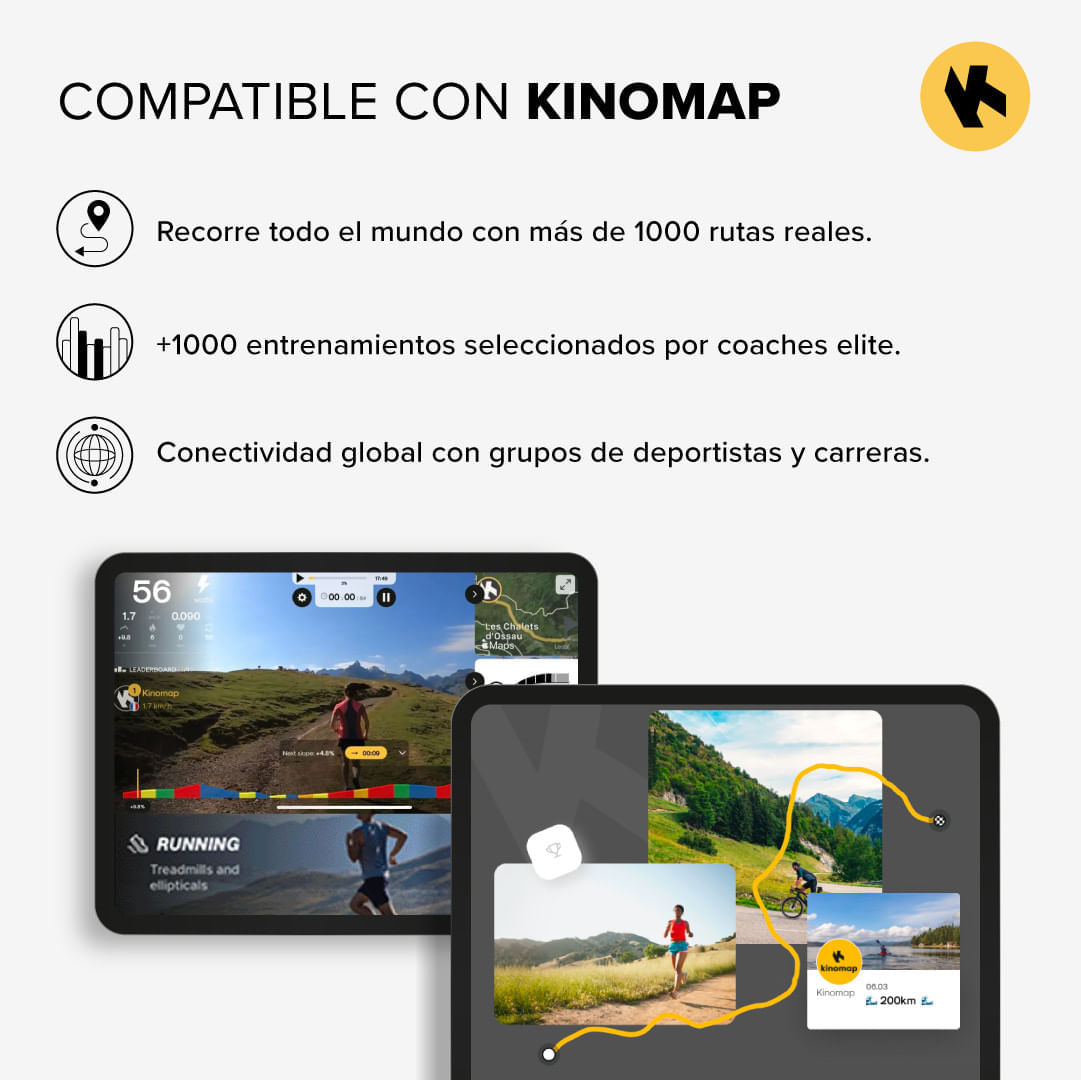 Imagen 2 del producto Trotadora eléctrica E650 elite 2.0, motor 3.5 HP, velocidad 20 KM/H, inclinación 15%, plegado hidráulico, ZWIFT y KINOMAP, negro