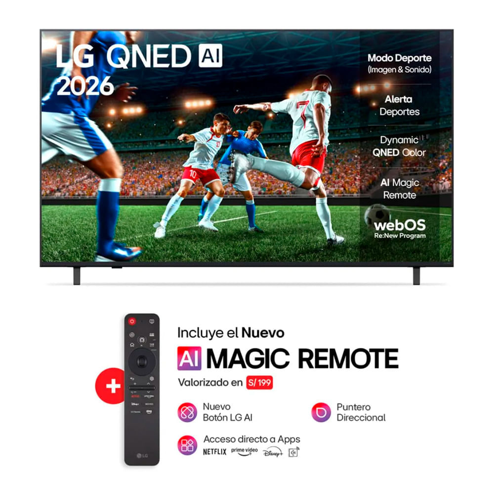 Imagen 2 del producto Smart TV LG 55"" 4K Ultra HD, QNED, sistema webOS 23 integrado, 55QNED73ASA (2026)