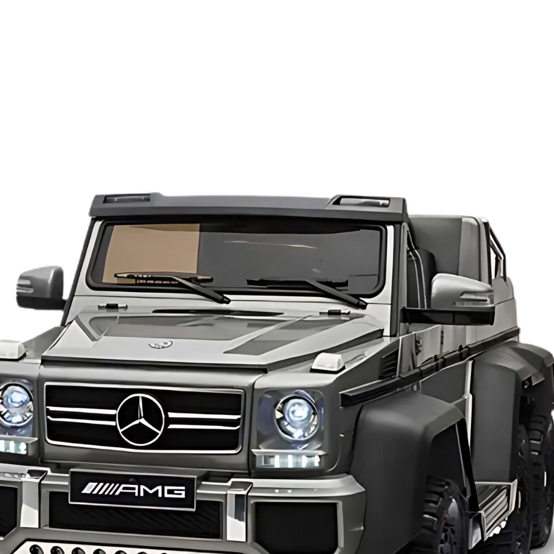 Imagen 2 del producto Carro a batería AMG 6x6 licenciado, luces led, pedal externo y pantalla mp4, gris