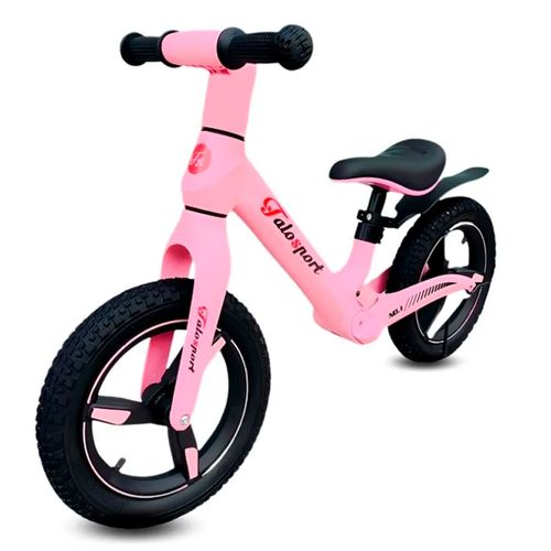 Bicicleta de equilibrio Thalos Pro 12", asiento ajustable, rosado