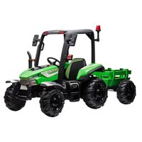 Carro a batería Ranchlive, 24V, 2 motores, Bluetooth, USB, 3 velocidades, carguero, luces LED, control remoto, licenciado, verde